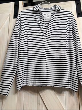 NWT Frank and Eileen S Patrick jersey stripe navy & white. New never worn.